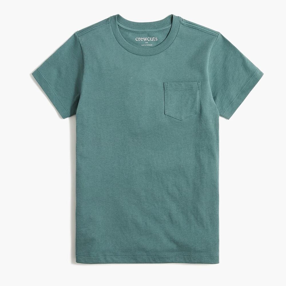 NWT Crewcuts Jersey Pocket Tee Short Sleeve T-Shirt Pale Spinach Boys Size 6-7